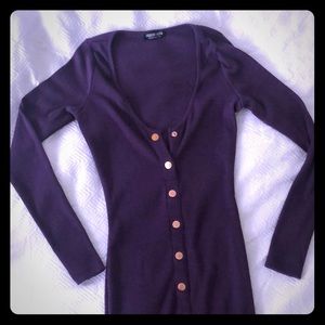 Bodycon purple long sleeve dress